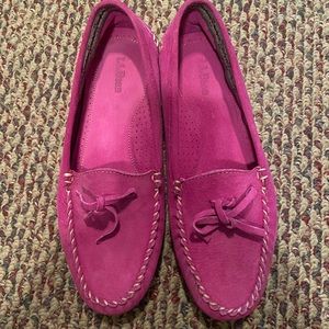 LL Bean Fuschia Suede Loafers